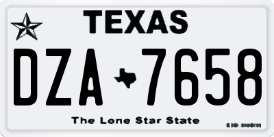 TX license plate DZA7658