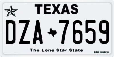 TX license plate DZA7659