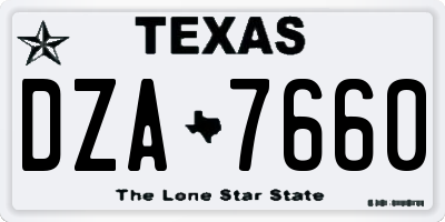 TX license plate DZA7660