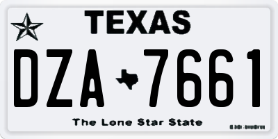 TX license plate DZA7661