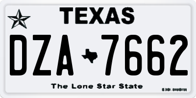 TX license plate DZA7662