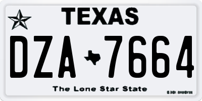 TX license plate DZA7664