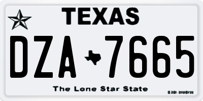 TX license plate DZA7665