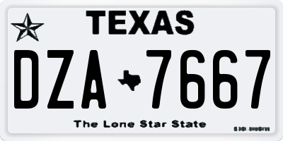 TX license plate DZA7667
