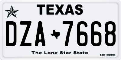 TX license plate DZA7668