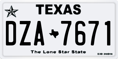 TX license plate DZA7671