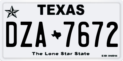 TX license plate DZA7672