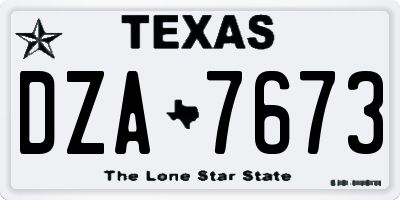 TX license plate DZA7673