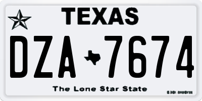 TX license plate DZA7674
