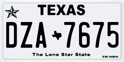 TX license plate DZA7675