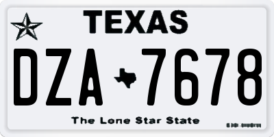 TX license plate DZA7678