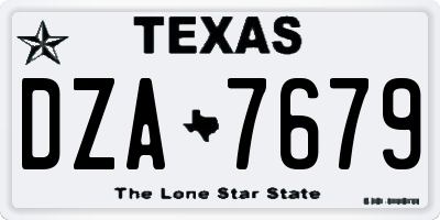 TX license plate DZA7679