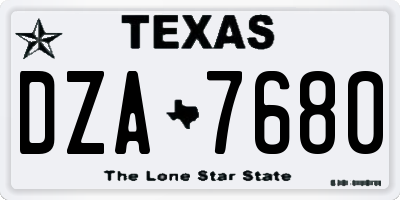 TX license plate DZA7680