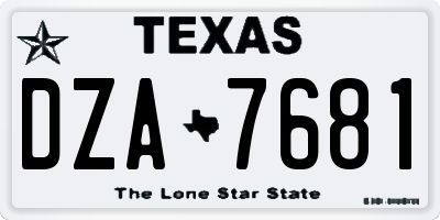 TX license plate DZA7681