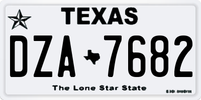 TX license plate DZA7682