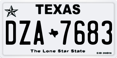 TX license plate DZA7683