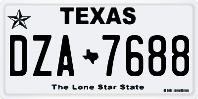 TX license plate DZA7688