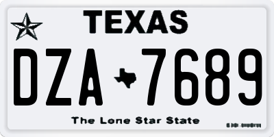 TX license plate DZA7689