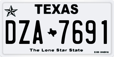 TX license plate DZA7691