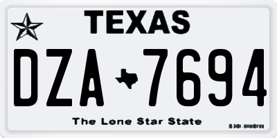TX license plate DZA7694