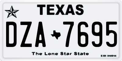 TX license plate DZA7695