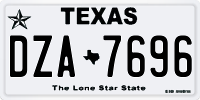 TX license plate DZA7696