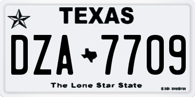 TX license plate DZA7709