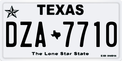 TX license plate DZA7710
