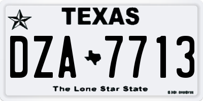 TX license plate DZA7713