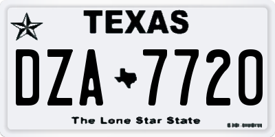 TX license plate DZA7720