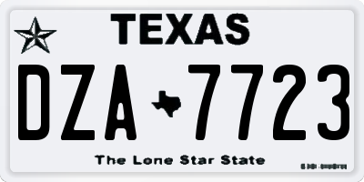 TX license plate DZA7723