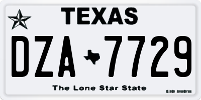 TX license plate DZA7729
