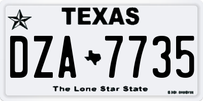 TX license plate DZA7735