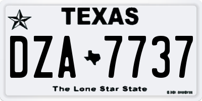 TX license plate DZA7737