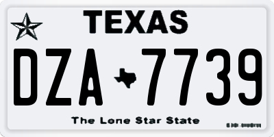TX license plate DZA7739