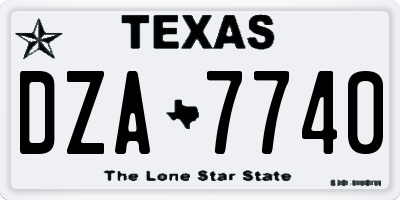 TX license plate DZA7740