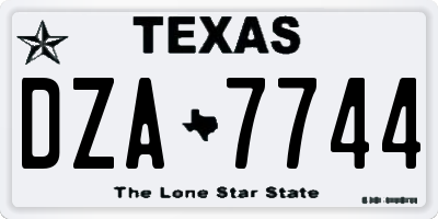 TX license plate DZA7744
