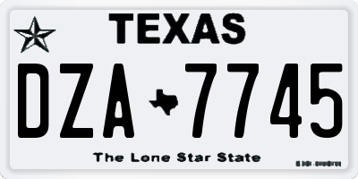 TX license plate DZA7745