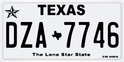 TX license plate DZA7746