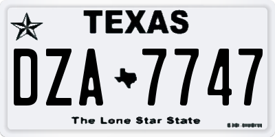 TX license plate DZA7747