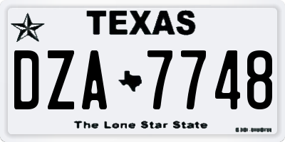 TX license plate DZA7748