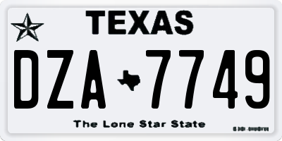 TX license plate DZA7749
