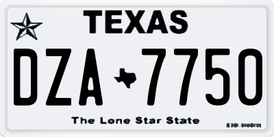 TX license plate DZA7750