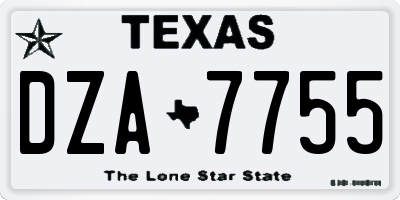 TX license plate DZA7755