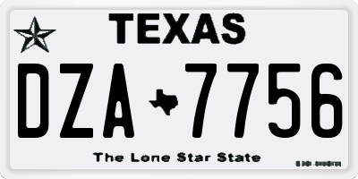 TX license plate DZA7756