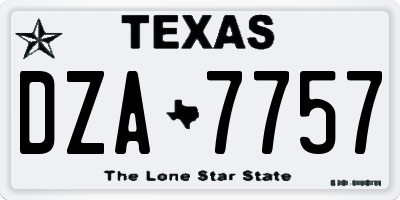 TX license plate DZA7757