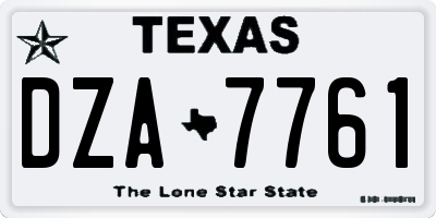 TX license plate DZA7761
