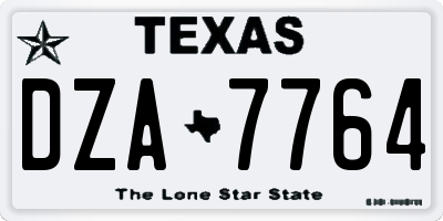 TX license plate DZA7764