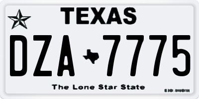 TX license plate DZA7775
