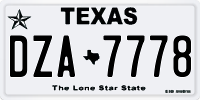TX license plate DZA7778